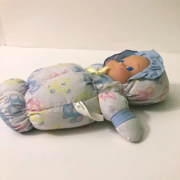 Vintage Baby Doll Plush Rubber Face 11 Inch Tall Puffalump Style Doll - Picture 10 of 16